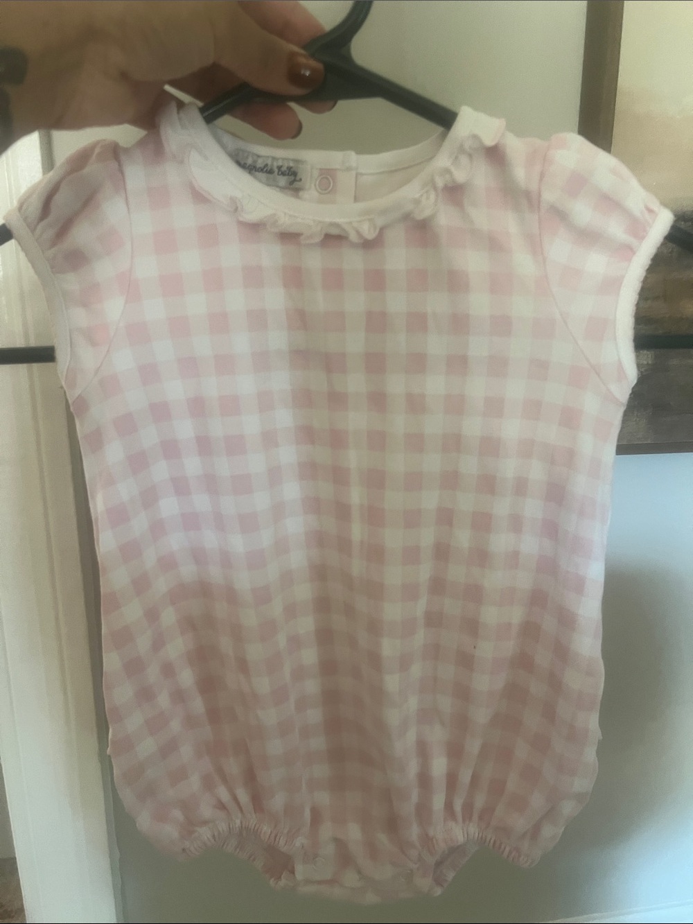 24M Pink Gingham Baby Bubble